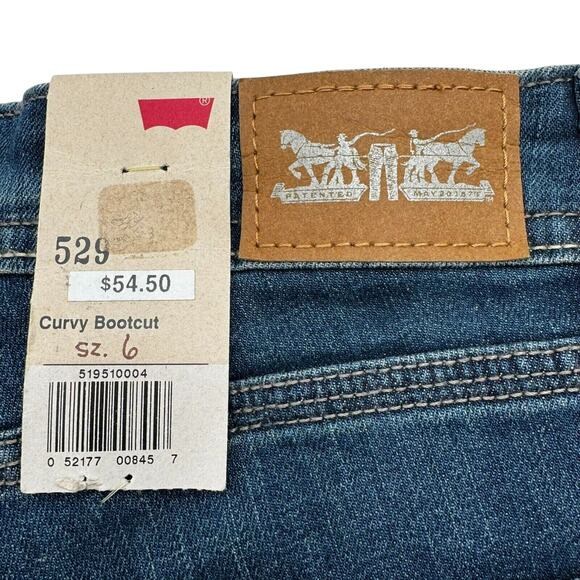 LEVI'S NWT Women's size 6 529 Curvy Bootcut Stretch Dark Indigo Field Blue Jeans - Picture 6 of 10